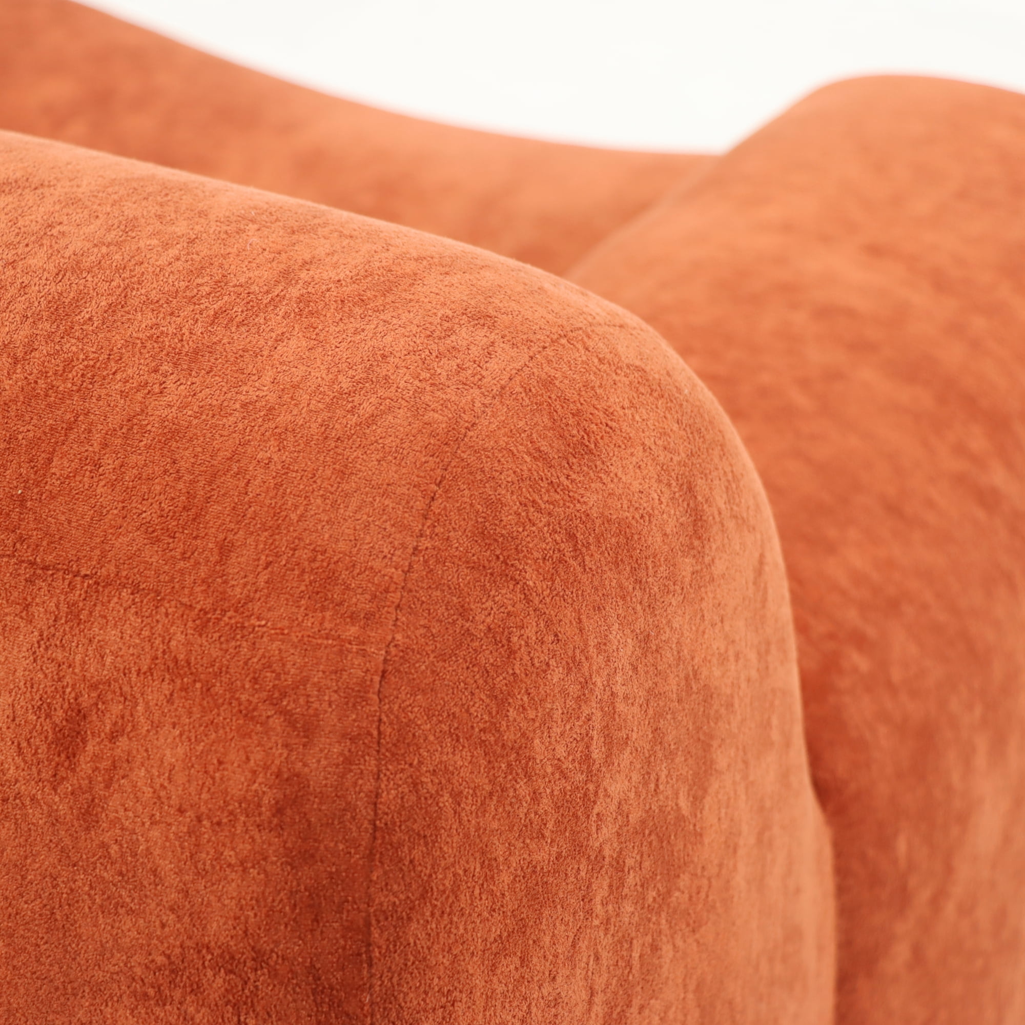Leumius Oversized Accent Chair,Chenille Fabric Armchair,Comfy Upholstered Single Sofa Chair for Living Room, Bedroom,No Assembly Required,Orange