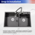thumbnail image 5 of 32-in x 19-in Double Bowl Stainless Steel Kitchen Sink Drop-In Overmount Sink in Brushed Nickel 16 Gauge, 5 of 11