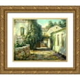 thumbnail image 1 of Obuchovsky, Yury 14x12 Gold Ornate Wood Framed with Double Matting Museum Art Print Titled - Courtyard, 1 of 4