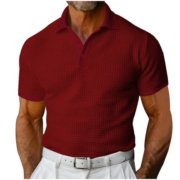 Kcolen Men's Polo Shirts Short Sleeve Cotton Men's Slim Fit Lapel Collar Short Sleeve Shirt for Men and Plus Size Gentlemen Summer Casual Vacation Basic