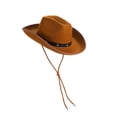 thumbnail image 5 of RUINIXCW Western Toddler Baby Girl Boy Cowgirl Hat Kids Cowboy Hat Felt Wide Brim Hats with Star Leather Belt Dessy Hats Themed Party Cap with String Wedding Party Costume, 5 of 8
