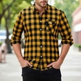 thumbnail image 4 of Kalauyu Mens Button Up Shirts Long Sleeve Casual Button Down Vintage Soft Plaid with Pocket, 4 of 7