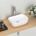 thumbnail image 1 of J-FAMILY Fregadero pequeño para baño de 14,5 x 10 pulgadas sobre encimera, lavabo de cerámica de porcelana blanca, lavabo pequeño, lavabo, lavabo, 1 of 5