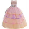 thumbnail image 6 of Girls Unicorn Costume Pageant Princess Birthday Christmas Party Long Maxi Tulle Halloween Fancy Dress, 6 of 6