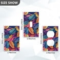 thumbnail image 7 of Yayeee Duplex Wall Plate 1-Gang 4.5"x2.7" Home Receptacle Light Switch Decorative Outlet Cover, Colorful Art Leaves Pattern, 7 of 7
