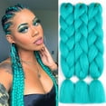 thumbnail image 5 of Extensiones de cabello sintético para trenzas, textura Yaki, fácil de trenzar, 3 Pack Pre-Stretched African Braiding Hair - 61cm - Colores Azul Agua, 5 of 5