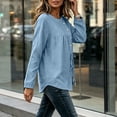 thumbnail image 5 of Klisyaur Womens Crew Neck Shirts Side Button Up Long Sleeve Tunic Tops Casual Loose Comfy Fall Winter Blouses, 5 of 8