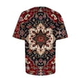 thumbnail image 7 of Giftesty Blouses for Women Dressy Casual Women's Round Neck Short Sleeved Retro Pattern Printing T-shirt Top Short Sleeved Round Neck Top/shirt, 7 of 7