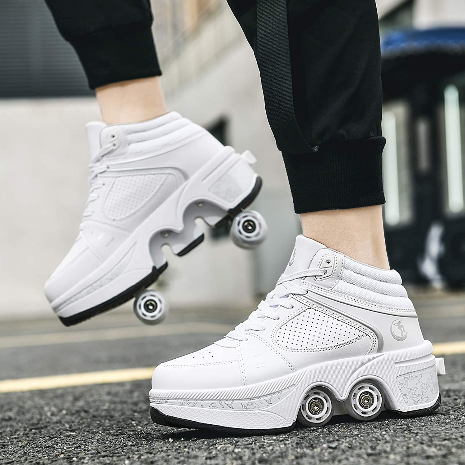 Led Roller Skate Shoes For Women Parkour Shoes Outdoor Light Shoes With Wheels For Girls/boys Shoes That Turn Into Rollerskates Deformation Roller Shoes Sneakers For Women 