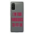 thumbnail image 1 of DistinctInk Clear Shockproof Hybrid Case for Galaxy S20 ULTRA / 5G (6.9" Screen) - TPU Bumper Acrylic Back Tempered Glass Screen Protector - I'm Too Fabulous to Fit In, 1 of 2