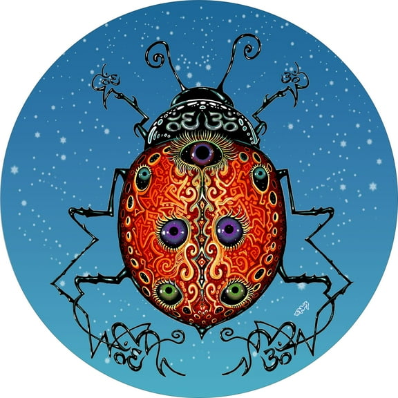 Tire Cover Central Yoga Bug Black Vinyl (Select Size/Camera in Menu) 255/70r18