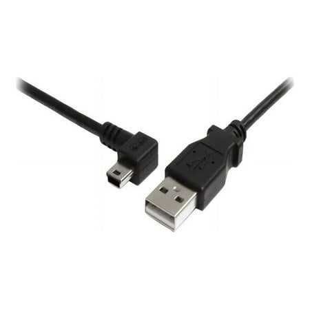 UPC: 0065030842853 | StarTech.com USB2HABM3LA Black Mini USB Cable – A to Left Angle Mini B