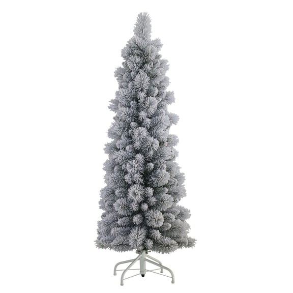 CC Christmas Decor Pencil Flocked Pine Artificial Christmas Tree – 4.5’ - Unlit