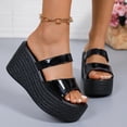 thumbnail image 6 of Narveanno Womens Slip-on Platform Wedge Sandals Open Toe High Heel Two Strap Wedge Mules Slides Prom Summer Dress Shoes, 6 of 8