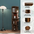 thumbnail image 6 of Easoger 4 Tier Rotating Bookshelf, 360° Rotating Wood Floor Standing Bookcase, Freestanding Storage Shelf, Swivel Bookshelf Display Rack, Brown, 6 of 8