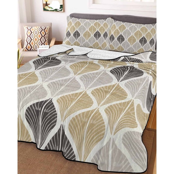 Black Yellow Grey King Size Down Alternative Comforter, Lightweight Comforter Quilt Bedding Set with Pillow Shams Modern Geometric Art Abstract All Seasons Bed Comforter Duvet Insert 96"x106"