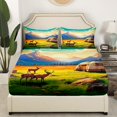 thumbnail image 3 of YST Queen Size Rv Camper Sheets Wildlife Camping Adventure Life Sheet Set, Rustic Deer Decor Bed Sheets Set Farmhouse Wild Animal Bedding Set with 2 Pillowcases, 3 of 5