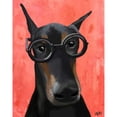 thumbnail image 3 of Fab Funky 20x24 Black Modern Framed Museum Art Print Titled - Doberman With Glasses, 3 of 5