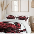 thumbnail image 6 of Ambesonne Astrology Duvet Cover Sets, Cancer Zodiac Sign, 2-King, Red Black, 6 of 7