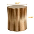 thumbnail image 2 of Retro Fashion Style Cylindrical side Table with Vertical Texture Relief Design,Suitable for Living Room,Office,and Dining Room(Same SKU:W757102860), 2 of 10
