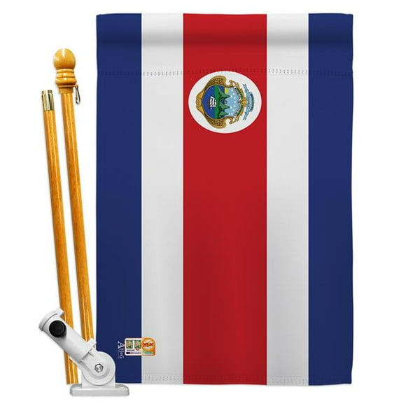 Drapeaux Costarica du Monde Impressions Décoratives Verticales Double Face Ensemble de Drapeaux de Maison & Support de Poteau Ensemble de Drapeaux