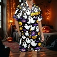 thumbnail image 2 of Xmyrz Halloween Pajamas For Men Set Button Up Softable Print Pumpkin Loungewear Casual Trendy Relaxed Fit Short Sleeve Ghost Pj'S Sleepwear Outfit, 2 of 4