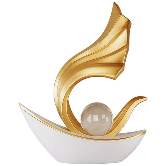 8 PCS Abstract Sailboat Resin Decor Set, Modern Boat Sculptures for Living Room Shelf, TV Stand or Entryway Table, Symbolic Nautical Art Figurines for Home Interior, 9.4 x 7.3 x 3.1 in