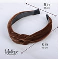 thumbnail image 5 of Motique Accessories 1.5 Inch Velvet Braid Headband Women and Girls Hair Band (Brown), 5 of 5