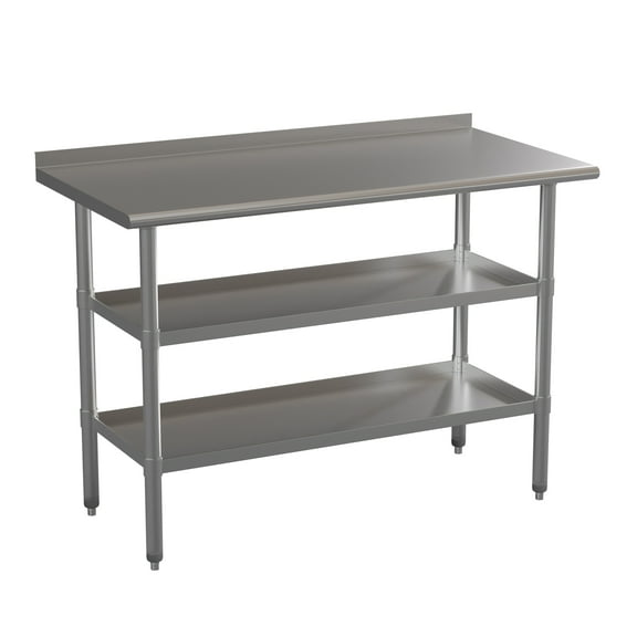 Flash Furniture Stainless Steel Worktable with 2 Undershleves