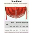 thumbnail image 7 of FEOYA Womens Belly Dance Hip Scarf Sequin Tassel Skirt Latin Dance Hip Scarf Fringe Wrap Jazz Hip Scarf for Tango Samba Cha-cha Salsa Rumba Red, 7 of 7