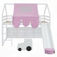 thumbnail image 3 of Full size Wooden Loft Bed with Tent - Dual Access & Soft Cushioning, 3 of 24