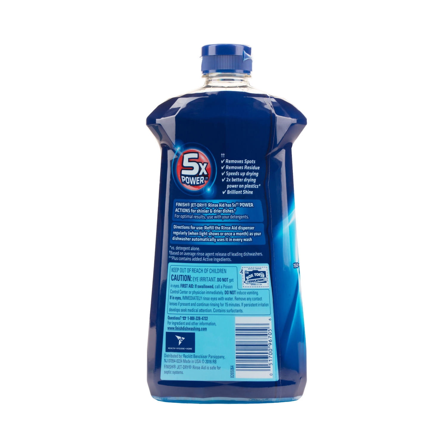 Finish Jet Dry Rinse Aid - 16 Oz Bottles (6 Pack Case) For Spot-Free Dishes & Glasses