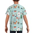 thumbnail image 5 of Wukai Christmas Winter Animals Youth Unisex Short Sleeve T-Shirt for Boys, Girls, Teens, and Kids-Large, 5 of 7
