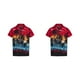 thumbnail image 4 of Sonducket camisa de los hombres de manga corta casual de secado rápido suelto impreso vacaciones palm breasted ropa de playa de gran tamaño Rojo/XXL 2Conjunto, 4 of 6