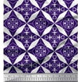 thumbnail image 1 of Soimoi Purple Georgette Viscose Fabric Geometrical Star Geometric Print Fabric by Yard 42 Inch Wide, 1 of 3