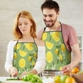 thumbnail image 5 of Yellow Lemon Fruit Flowers Green Pattern Apron-Garden Aprons for Women with Pockets-Cotton Linen Waterproof Kitchen Cooking Gardening Aprons Adjustable for Kitchen,Cooking,BBQ and Salon 33x27 Inch, 5 of 7