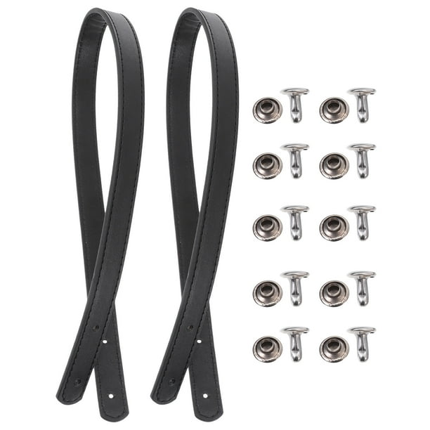 EeaseMX Juego de 2 asas de cuero para bolsos, correas de repuesto para bolsos, cinturones con remaches