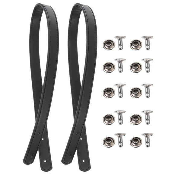 2 Set Leather Handbag Handles Tote Bag Replacement Straps Bag Belts with Rivets