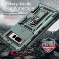 thumbnail image 5 of JTCASES for Google Pixel Fold Case, Heavy Duty Protection Magnetic Car Mount Rotating Stand [Slide Camera Window] Rugged Shockproof Anti-fall Shell for Google Pixel Fold, Darkgreen, 5 of 9