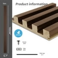 thumbnail image 6 of Art3d 4-Piece 104'' x 5.7''x 0.67'' Solid Wood Slat Wall Panels for Interior and Ceiling Decor,16.5 Sq.ft/Case,Walnut, 6 of 8
