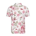 thumbnail image 3 of Funny Pink Flamingo Flowers Floral Pattern Golf Men's Polo Shirt S-5XL, 3 of 5