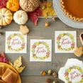 100 Pack Give Thanks Thanksgiving Cocktail Napkins, Fall Leaves Wreath