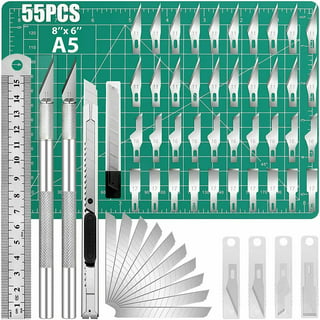 Anezus Craft Knife Precision Cutter and Self Healing Cutting Craft Mat  Hobby Knife Set with 30 PCS Knife for Art Hobby Craft Scrapbooking Stencil