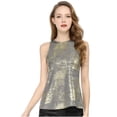 thumbnail image 3 of INSPIRE CHIC Camiseta Sin Mangas Con Chaleco Brillante Metálico Brillante Sin Mangas Para Fiesta Y Club Para Mujer Plata L, 3 of 6