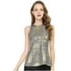 thumbnail image 3 of INSPIRE CHIC Camiseta Sin Mangas Con Chaleco Brillante Metálico Brillante Sin Mangas Para Fiesta Y Club Para Mujer Plata XL, 3 of 6