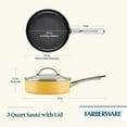 thumbnail image 3 of Farberware Style Aluminum Nonstick Saute Pan with Glass Lid, 3 Quart, Yellow, 3 of 14