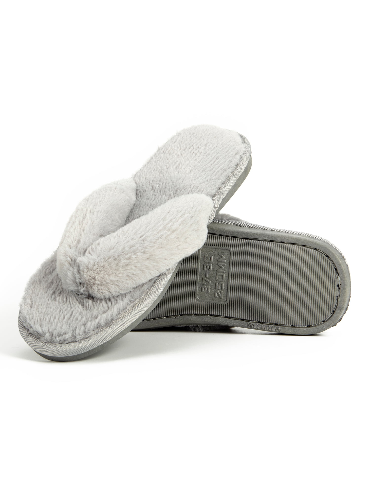 fuzzy flip flop house slippers