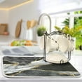 thumbnail image 5 of Marble Dish Drying Mat for Kitchen Counter 18x24 inch Black Grey Gold Marbling Print Decorative Absorbent Dish Drying Pad Elegant Luxury Granite Stone Microfiber Large Drainer Rack, 5 of 6