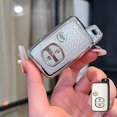 thumbnail image 2 of Key Fob Cover Compatible with Toyota RAV4 Prius 4Runner Camry Avalon Corolla Highlander Venza 2007-2019 3 Button Keychain Case Holder Protector,Keychain-B-silver, 2 of 8