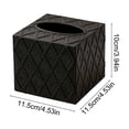 thumbnail image 3 of Dongrere Embossed Square Tissue Box Cover, Decorative Napkin Dispenser for Bedroom Bathroom Coffee Table Use, Black, 3 of 6